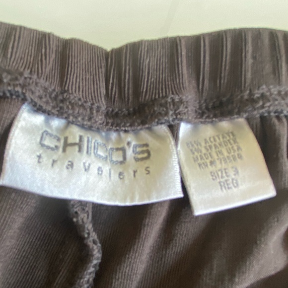 🎄$3 bundled EUC Chico’s Travelers “No Tummy”  Brown Long Pants, 3/16/XL - Picture 3 of 7